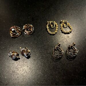Vintage Gold Clip-On Earrings